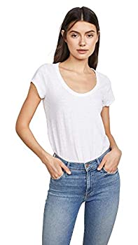【中古】【インポート品・未当てはめる】Velvet by Graham \u0026 SpencerレディースOriginals Scoopneck Tee 色合い: 白いこと