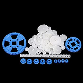 【中古】【輸入品・未使用】61 Pcs Plastic RC Parts Lot%ｶﾝﾏ% Plastic Gears%ｶﾝﾏ% Pulley%ｶﾝﾏ% Belt%ｶﾝﾏ% Rack Gear Kit Gearbox Motor Gear Set For DIY Car Robot [並行