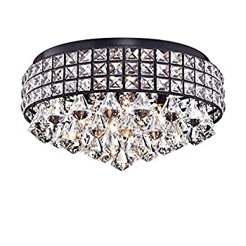 【中古】【輸入品・未使用】Warehouse of Tiffany rl8160bl Cuddyアンティークブラックメタル16?%ダブルクォーテ%クリスタルフラッシュ