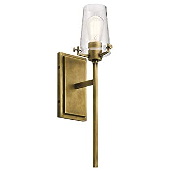 【中古】【輸入品・未使用】Kichler 45295NBR アルトン 壁取り付け用燭台 1灯 白熱灯 100ワット 天然真鍮