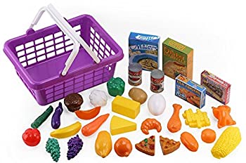 【中古】【輸入品・未使用】Click n' Play 33 Pc. Kids Pretend Play Grocery Shopping Play Toy Food Set%ｶﾝﾏ% Fruit and Vegetable with Shopping Basket [並行輸入品]｜スカイマーケットプラス