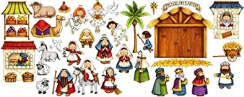 【中古】【輸入品・未使用】Nativity Scene Felt Figures for Flannel Board Stories Birth of Jesus Christmas- Precut & Ready to Use [並行輸入品]｜スカイマーケットプラス