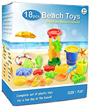 【中古】【輸入品・未使用】Click N Play 18 Piece Beach sand Toy Set%ｶﾝﾏ% Bucket%ｶﾝﾏ% Shovels%ｶﾝﾏ% Rakes%ｶﾝﾏ% Sand Wheel%ｶﾝﾏ% Watering Can%ｶﾝﾏ% Molds%ｶﾝﾏ% [並行輸｜スカイマーケットプラス