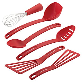 【中古】【輸入品・未使用】Rachael Ray ナイロンノンスティックセット 赤 6点 工具・ガジェット フリーサイズ