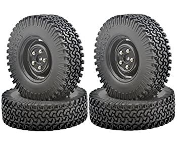 【中古】【輸入品・未使用】LAFEINA 4PCS 1/10 Crawler Tyre Set 1.9%ﾀﾞﾌﾞﾙｸｫｰﾃ% With Foam Insert for 1/10 RC Crawler 1.9%ﾀﾞﾌﾞﾙｸｫｰﾃ% 100MM Tyre & Plastic Wheel set