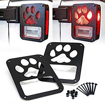 【中古】【輸入品・未使用】Xprite テールライトカバー「犬の足」 2007 - 2017 ジープ・ラングラーJKアンリミテッド用ライトガード黒色 一組｜スカイマーケットプラス