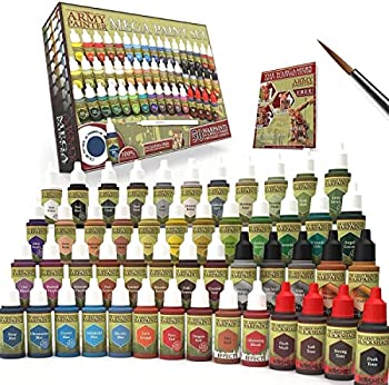 【中古】【輸入品・未使用】The Army Painter Miniature Painting Kit with Bonus Wargamer Regiment Miniature Paint Brush - Acrylic Model Paint Set with 50 Bottles of