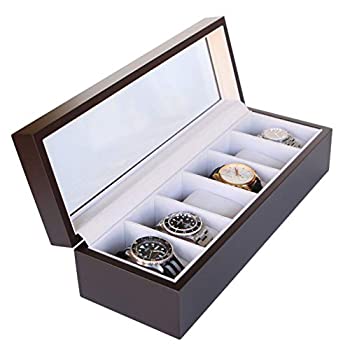 【中古】【輸入品・未使用】Case Elegance(ケースエレガンス) 時計ケース ガラストップ ディスプレイケース ソリッドエスプレッソウッド コレクションケース 収納ボックス(|スカイマーケットプラス