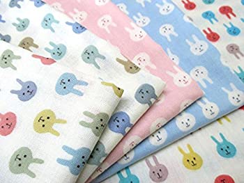 【中古】【輸入品・未使用】生地 50cm単位 ダブルガーゼ ウサギフェイス KTS-03217 コットンこばやし 小林繊維 布 綿 (C(ベビーピンク)) [並行輸入品]
