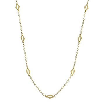 【中古】【輸入品・未使用】10?Kイエローゴールドダイヤモンドシェイプステーションネックレス(18インチ)｜スカイマーケットプラス