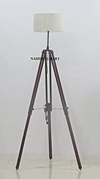 【中古】【インポート品・未当て嵌める】Nautical Marineアンティーク三脚架探し回るライトフロアランプwith白いことShade老人ホームDecor NAUTICALMART