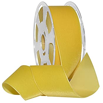 【中古】【輸入品・未使用】Morex Ribbon 01250/10-573 ナイロンバロア ベルベットナイロンリボン 2インチ×11ヤード イエロー