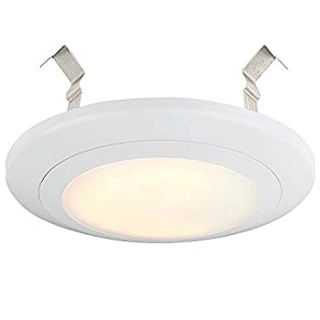 【中古】【輸入品・未使用】Designers Fountain EVDSK490WH27 4インチ ホワイト 統合LED Jボックスまたは埋め込み式缶マウントLEDディスクライトトリム 2700K