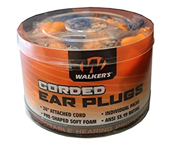 【中古】【輸入品・未使用】Walker's コード付きフォームイヤープラグ ノイズリダクション 定格 25Db/50PK