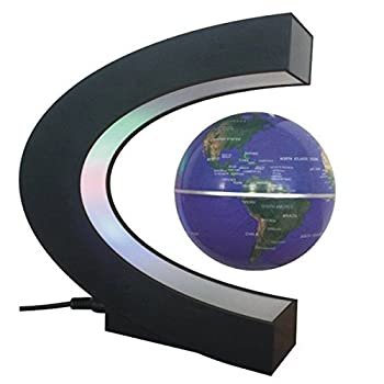 【中古】【輸入品・未使用】Magnetic Levitation Floating World Map Globe Office Decor LED Learning Educational Geographic Political Globeswith Funny C Shape Deskto|スカイマーケットプラス
