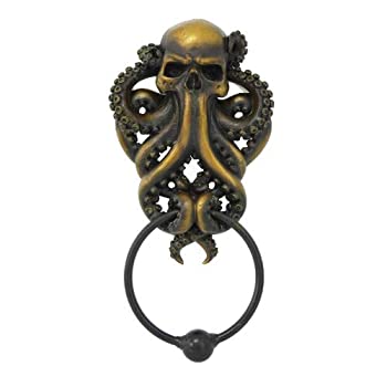 【中古】【輸入品・未使用】オクトパス スカルモンスター ドアノッカー Octopus Skull Monster Door Knocker