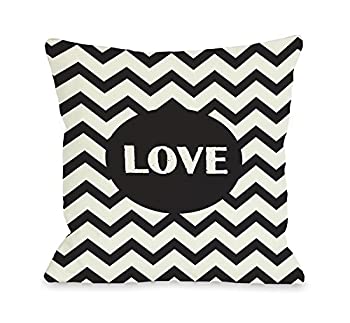 【中古】【インポート品・未当て嵌める】Bentin Home Decor Love Chevron Throw Pillow by OBC%ｶﾝﾏ% 20\u0027x 20\u0027%ｶﾝﾏ% White/Black [並行輸入品]
