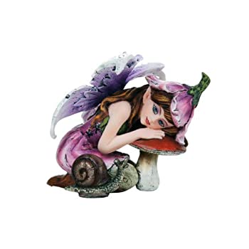 【中古】【輸入品・未使用】Pacific Giftware フェアリーガーデン フラワー 妖精 キノピコとカタツムリの装飾ミニガーデンフィギュア 3インチ|スカイマーケットプラス