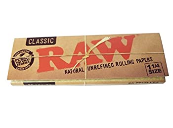 【中古】【輸入品・未使用】RAW/ロウ classic natural unrefined rolling papers 1 1/4Size 78mm ミディアムサイズ ロウ ペーパー [並行輸入品]