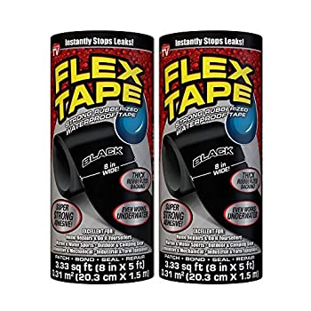 【中古】【インポート品・未当て嵌める】Flex Tape 天然ゴム引っ張ること雨合羽磁気テープ 8in x 5フート 黒いこと 2個容器に並べる その他-日用品雑貨・文房具・手芸
