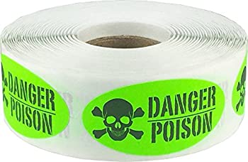【中古】【輸入品・未使用】InStockLabels Danger Poisonラベル1?x 2インチ楕円形500粘着ステッカー、蛍光グリーン