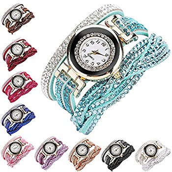 【中古】【輸入品・未使用】CdyBoxファッションラインストーン時計TwineブレスレットレディースLuxury Quartz Wrist Watches (10パック)