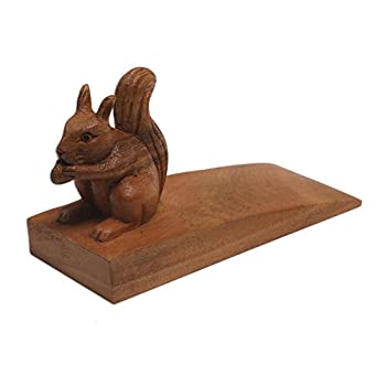 【中古】【輸入品・未使用】NOVICA 298940 ヘルプフルリスブラウン木製ドアストップ