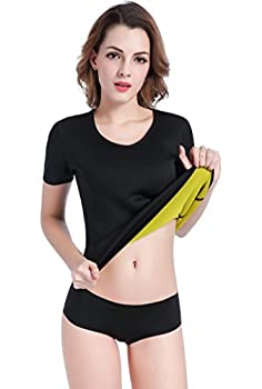 【中古】【インポート品・未当て嵌める】ausom Womens汗ボディシェイパープルオーバーホットサーモスリミングサウナスーツ掛け目損失物ブラックシェイプウェア L \u003d US S - M 黒いこと