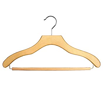 【中古】【輸入品・未使用】NAHANCO 200721NHU Wooden Suit Hangers -%ﾀﾞﾌﾞﾙｸｫｰﾃ%Contemporary Series%ﾀﾞﾌﾞﾙｸｫｰﾃ% - 17%ﾀﾞﾌﾞﾙｸｫｰﾃ% Natural Finish - Home Use (Pack of 50)