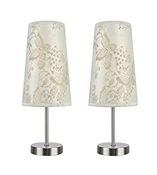 【中古】【輸入品・未使用】Aspen Creative 40084-9 2個セット ライトキャンドルスティックテーブルランプ 現代的なデザイン サテンニッケル 高さ14 1/4インチ バタフライ|スカイマーケットプラス