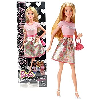 【中古】【インポート品・未当て嵌める】バービーあやつり人形Mattel Year 2014 Barbie Fashionistas Series 12 Inch Doll Set - BARBIE (CLN60) インチ Dream Floral Dress with Purse [並行輸入品]