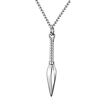 【中古】【輸入品・未使用】pamtierメンズステンレススチールSpear Point Arrowhead SpearheadペンダントネックレスPolishedシルバー/ゴールド/ブラック