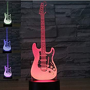 【中古】【輸入品・未使用】3D エレキギター 音楽モデル ナイトライト 7色変化 LED テーブル デスクランプ アクリル フラット ABS ベース USB充電器 ホーム装飾 おもちゃ 誕｜スカイマーケットプラス