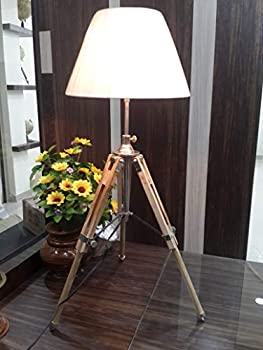 【中古】【輸入品・未使用】モダン調節可能な天然木製ランプ三脚スタンドデスクランプベース