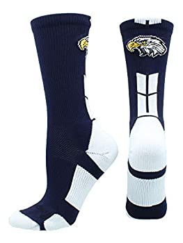 【中古】【輸入品・未使用】MadSportsStuff イーグルロゴ入り競技用クルーソックス(色が複数あります) M ブルー