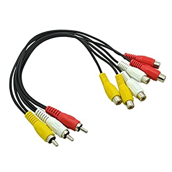 【中古】【輸入品・未使用】3 RCAオスジャック - 6 RCAメスプラグ AVスプリッター ステレオオーディオビデオケーブルアダプター｜スカイマーケットプラス