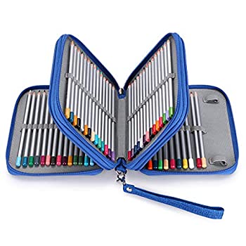 【中古】【輸入品・未使用】(Blue) - BTSKY Zippered Pencil Case--Canvas 72 Slots Handy Pencil Holders for for Prismacolor Watercolour Pencils%ｶﾝﾏ% Crayola Coloured｜スカイマーケットプラス