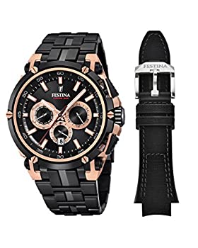 【中古】【インポート品・未当て嵌める】Festina Men\u0027s Special Editions F20329-1F57 Black Stainless-Steel Quartz Dress Watch
