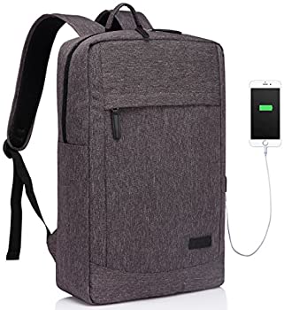 【中古】【輸入品・未使用】ビジネスラップトップバックパックfor 17インチコンピューター内蔵USB充電ケーブル付き軽量防水雨カバー グレイ VABP020DG