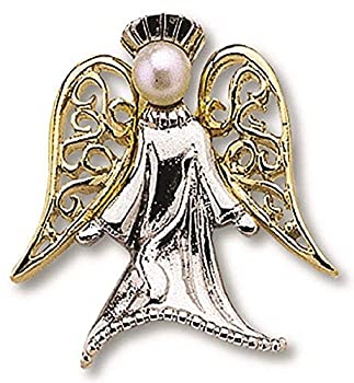 【中古】【輸入品・未使用】Guardian Angel Silver With Gold Wings Lapel Pin On Header Card