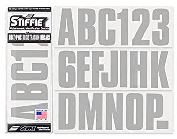 【中古】【輸入品・未使用】Stiffie Uniline シルバー 3インチ IDキット 英数字 登録番号 ステッカー デカール ボート 個人用 水上バイク用
