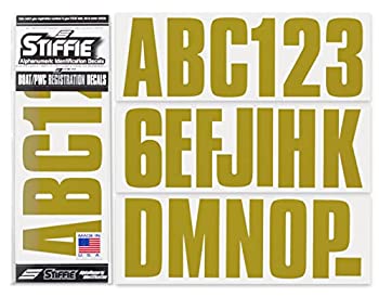 【中古】【インポート品・未当て嵌める】STIFFIE Unilineメタリックゴールド3?%ﾀﾞﾌﾞﾙｸｫｰﾃ% ID一揃いの道具英数字書きとどめる噛み分ける携帯電話ステッカーデ長い巻き毛for小船＆人間Watercraft