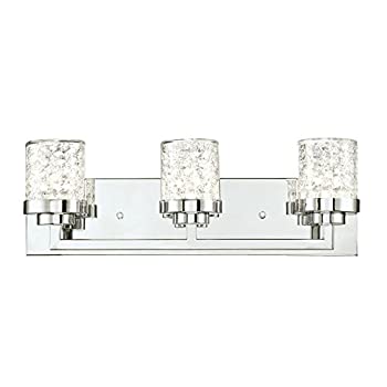 【中古】【インポート品・未当てはめる】Westinghouse 6324200?Joliet three-lightインドア壁物の具、クローム大成with Floating Crystals Inせつ然たる玻璃