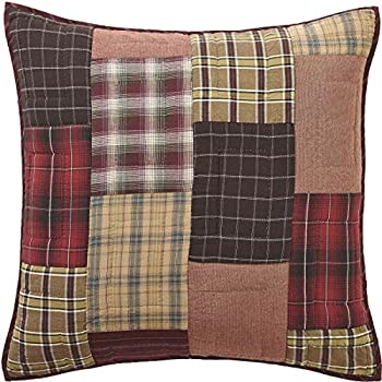 【中古】【輸入品・未使用】VHC Brands 素朴でロッジ ベッド-ワイアト レッド キルト ユーロシャム