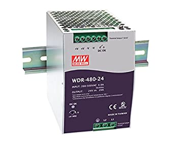 【中古】【輸入品・未使用】MeanWell WDR-480-24 480W Single Output Industrial DIN RAIL Power Supply Mean Well WDR-480-24 [並行輸入品]｜スカイマーケットプラス
