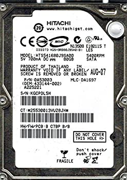 【中古】【インポート品・未当てはめる】Hitachi HTS541680J9SA00 P/N: 0A53003 80GB MLC: DA1697 [並行輸入品]