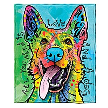 【中古】【輸入品・未使用】Dean Russo Love and a Dog German Shepherd Fleece Throw Blanket