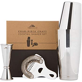 【中古】【輸入品・未使用】Boston Shaker Set: Professional two-piece Stainless Steel Cocktail Shaker set with Hawthorne Strainer and Japanese Jigger