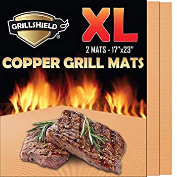 【中古】【輸入品・未使用】GrillShield グリル BBQ マット 2枚セット 17 X 23 inches BBQ Grilling & Baking 再利用可能 お手入れ簡単 ハサミで切れる [並行輸入品]｜スカイマーケットプラス