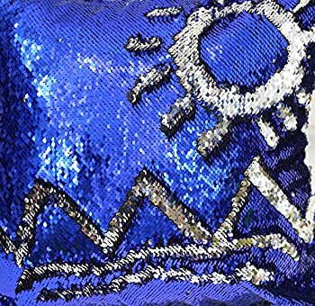 【中古】【輸入品・未使用】TRLYC Double Color 1 Yard Royal Blue and Silver Reversible Sequin Fabric for Wedding Dress Reversible Sequin Pillow Fabric 141[並行輸|スカイマーケットプラス